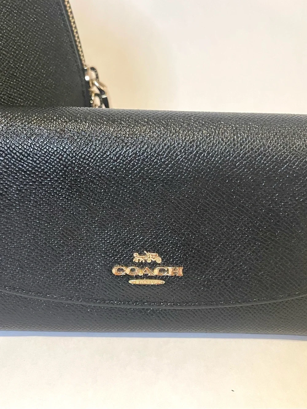 Coach Black Saffiano Dome Satchel with Wallet and Detachable Strap